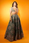 Buy_Mrunalini Rao_Green Lehenga And Blouse Raw Silk Embroidery Mudra Bridal Set _Online_at_Aza_Fashions
