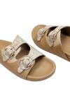 Shop_Devano_Beige Cabana Woven Buckled Flats_Online_at_Aza_Fashions