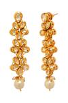Buy_Minaki_Gold Plated Kundan Bloom Vine Embellished Earrings_Online_at_Aza_Fashions