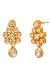 Buy_Minaki_Gold Plated Kundan Embellished Floweret Earrings_Online_at_Aza_Fashions