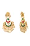 Buy_Minaki_Green Kundan Bahara Chandbali Earrings_Online_at_Aza_Fashions