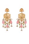 Buy_Minaki_Pink Kundan Padma Bloom Embellished Jewellery Set_Online_at_Aza_Fashions