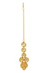 Shop_Minaki_Gold Plated Kundan Bullian Leaf Studded Jewellery Set_Online_at_Aza_Fashions