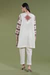Shop_Divya Sheth_Off White Chanderi Embroidery Thread Round Geometric Kurta And Pant Set _at_Aza_Fashions