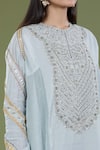 Divya Sheth_Blue Embroidery Zardozi Round Sequin Kurta And Pant Set  _at_Aza_Fashions