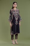 Buy_Divya Sheth_Black Embroidery Matka Thread Round Work Kurta And Pant Set  _Online_at_Aza_Fashions