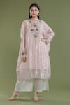 Buy_Divya Sheth_Pink Embroidery Dori Round Paisley Kaftan And Pant Set _at_Aza_Fashions