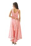 Buy_Pasha India_Pink Cotton Rayon Print Floral V Neck Bloom Draped Jumpsuit _Online_at_Aza_Fashions