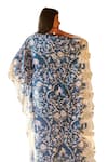 Sage Saga_Blue Modal Printed Floral Notched Ireen Elephant Kaftan _Online_at_Aza_Fashions