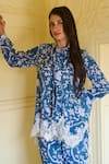 Buy_Sage Saga_Blue Modal Printed Floral Collar Ireen Elephant Shirt _Online_at_Aza_Fashions