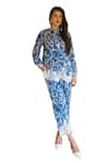 Shop_Sage Saga_Blue Modal Printed Floral Collar Ireen Elephant Shirt _Online_at_Aza_Fashions