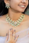 Buy_Riana Jewellery_Green Rice Pearls Embellished Choker Necklace Set _Online_at_Aza_Fashions