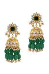 Riana Jewellery_Green Semi-precious Emerald Beads Embellished Choker Necklace Set _Online_at_Aza_Fashions