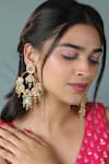 Buy_Riana Jewellery_Pink Jadtar Stones Embellished Chandbali Earrings _at_Aza_Fashions