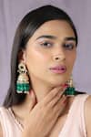 Buy_Riana Jewellery_Green Pearls Kusum Beads Embellished Jhumkas _at_Aza_Fashions