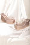 Buy_Stilista_Rose Gold Stones Embellished Square-toe Wedges _at_Aza_Fashions