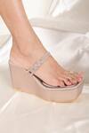 Shop_Stilista_Rose Gold Stones Embellished Square-toe Wedges _at_Aza_Fashions