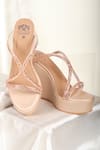 Buy_Stilista_Rose Gold Embellished Crystal Wedges _Online_at_Aza_Fashions