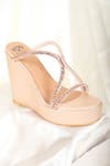 Buy_Stilista_Rose Gold Embellished Crystal Wedges 