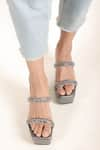 Shop_Stilista_Grey Embellished Crystal Parallel Strap Wedges _at_Aza_Fashions