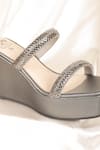 Buy_Stilista_Grey Embellished Crystal Parallel Strap Wedges _Online_at_Aza_Fashions