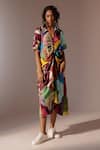 Buy_Advait_Multi Color Bemberg Satin Twill Printed Abstract Calypso Dress  _at_Aza_Fashions