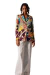 Buy_Advait_Multi Color Bemberg Satin Twill Printed Calypso Embellished Blazer  _Online_at_Aza_Fashions