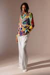 Shop_Advait_Multi Color Bemberg Satin Twill Printed Calypso Embellished Blazer  _Online_at_Aza_Fashions