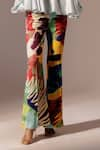 Shop_Advait_Multi Color Bemberg Satin Twill Printed Calypso Flared Trouser  _Online_at_Aza_Fashions