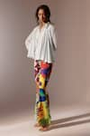 Advait_Multi Color Bemberg Satin Twill Printed Calypso Flared Trouser  _at_Aza_Fashions