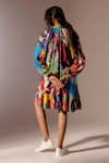 Shop_Advait_Multi Color Crinkled Heavy Chiffon Printed Calypso Flared Dress  _at_Aza_Fashions