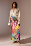 Buy_Advait_Multi Color Bemberg Satin Twill Printed Abstract Calypso Slit Skirt  _at_Aza_Fashions