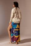 Shop_Advait_Multi Color Bemberg Satin Twill Printed Abstract Calypso Slit Skirt  _at_Aza_Fashions