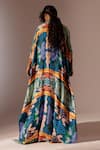 Shop_Advait_Multi Color Crepe Printed Abstract Open Echo Cape  _at_Aza_Fashions