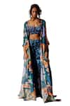 Buy_Advait_Multi Color Crepe Printed Abstract Open Echo Cape  _Online_at_Aza_Fashions