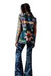 Advait_Multi Color Bemberg Satin Twill Printed Echo Threadwork Blazer  _Online_at_Aza_Fashions