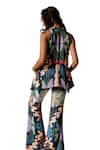 Advait_Multi Color Bemberg Satin Twill Printed Abstract Echo Flared Trouser  _Online_at_Aza_Fashions