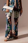 Shop_Advait_Multi Color Bemberg Satin Twill Printed Abstract Echo Flared Trouser  _Online_at_Aza_Fashions