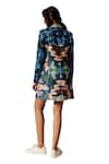 Buy_Advait_Multi Color Bemberg Satin Twill Printed Echo Patchwork Blazer Dress  _Online_at_Aza_Fashions