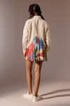 Shop_Advait_Ivory Cotton Drill Solid Elio Asymmetric Mini Skirt _at_Aza_Fashions