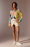 Advait_Multi Color Bemberg Satin Twill Print Juno Collared Embroidered Shirt _at_Aza_Fashions