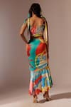 Shop_Advait_Multi Color Bemberg Satin Twill Print Juno Ruffled Skirt _at_Aza_Fashions