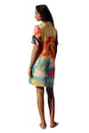 Buy_Advait_Multi Color Bemberg Satin Twill Print Juno Polo Neck Shift Dress _Online_at_Aza_Fashions