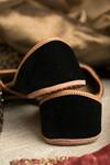 Coral Haze_Black Floral Kasbah Embellished Juttis _Online_at_Aza_Fashions