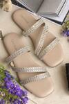 Buy_Coral Haze_Silver Rhinestones Niki Embellished Z-strapped Sandals_Online_at_Aza_Fashions