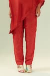 Coeur Red Natural Crepe Embroidery Corded Hanna Akari Print Off Kaftan Top With Pant Online at Aza Fashions Coeur_Red Natural Crepe Embroidery Corded Hanna Akari Print Off Kaftan Top With Pant _Online_at_Aza_Fashions