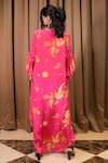 Shop_Foram Patel_Pink Natural Crepe Printed Floral V Neck And Paisley Kaftan With Inner _at_Aza_Fashions