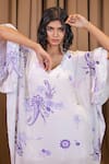 Shop_Foram Patel_White Natural Crepe Printed Floral V Neck Paisley And Kaftan _Online_at_Aza_Fashions