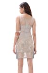 Shop_Sahil Kochhar_Grey Net Embellished Applique Round Naomi Dress _Online_at_Aza_Fashions