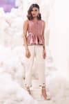 Buy_Sahil Kochhar_Ivory Linen Printed Jungle Nayra Placed Pant  _at_Aza_Fashions